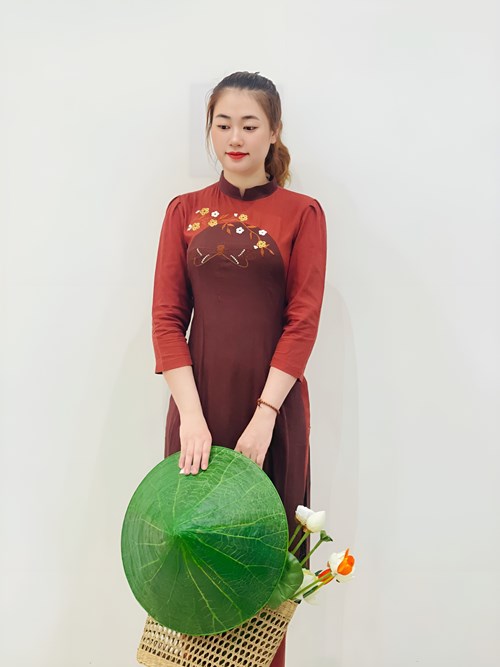 Áo Dài Linen Thêu