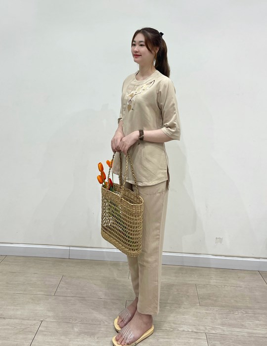 Cổ tròn bồ đề cotton