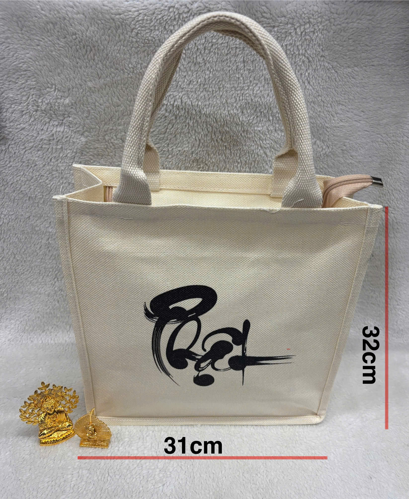 Túi Xách Canvas chữ Phật 31*32