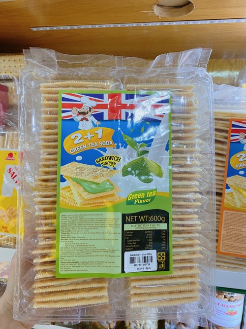 Bánh lạt Thái kem trà xanh 600G