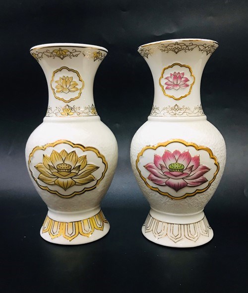 Bình Bạch Ngọc Hồng 1618 9in