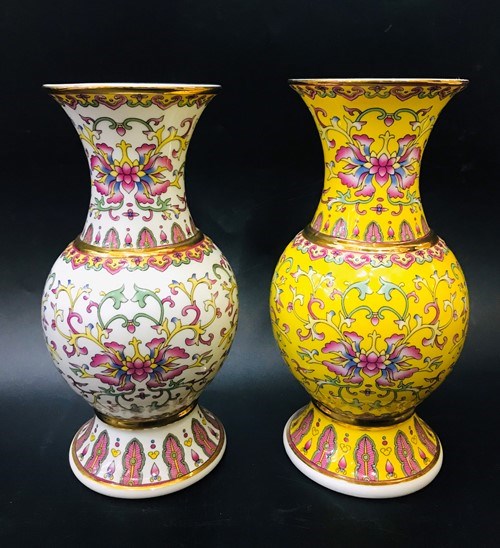 Bình Bạch Ngọc Vàng 1718 8in