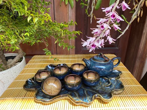 bộ quả hồng xanh khay hoa