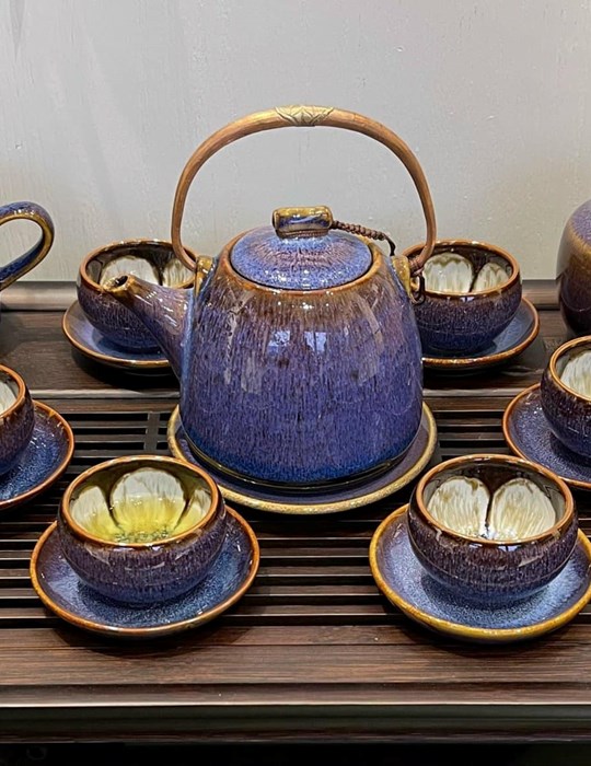 Bộ trà chóp hoa lồng chén