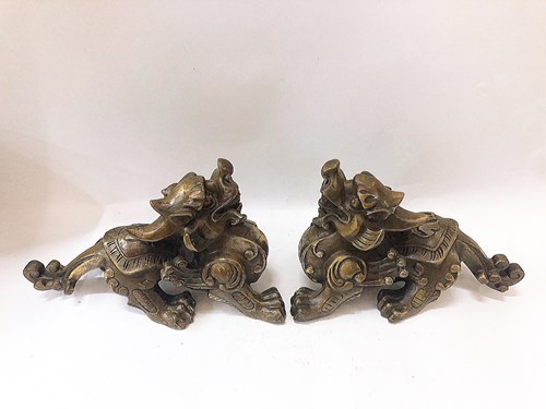 Cặp Kỳ Hưu Vàng Chữ Phước 