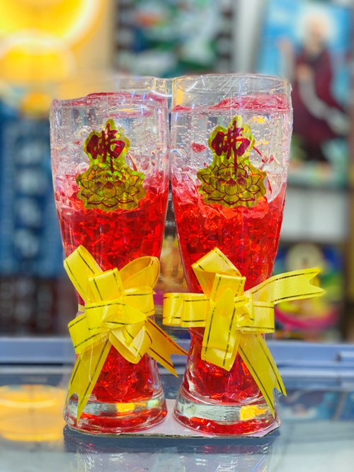 Đèn cầy lựu đỏ ly lớn 95k