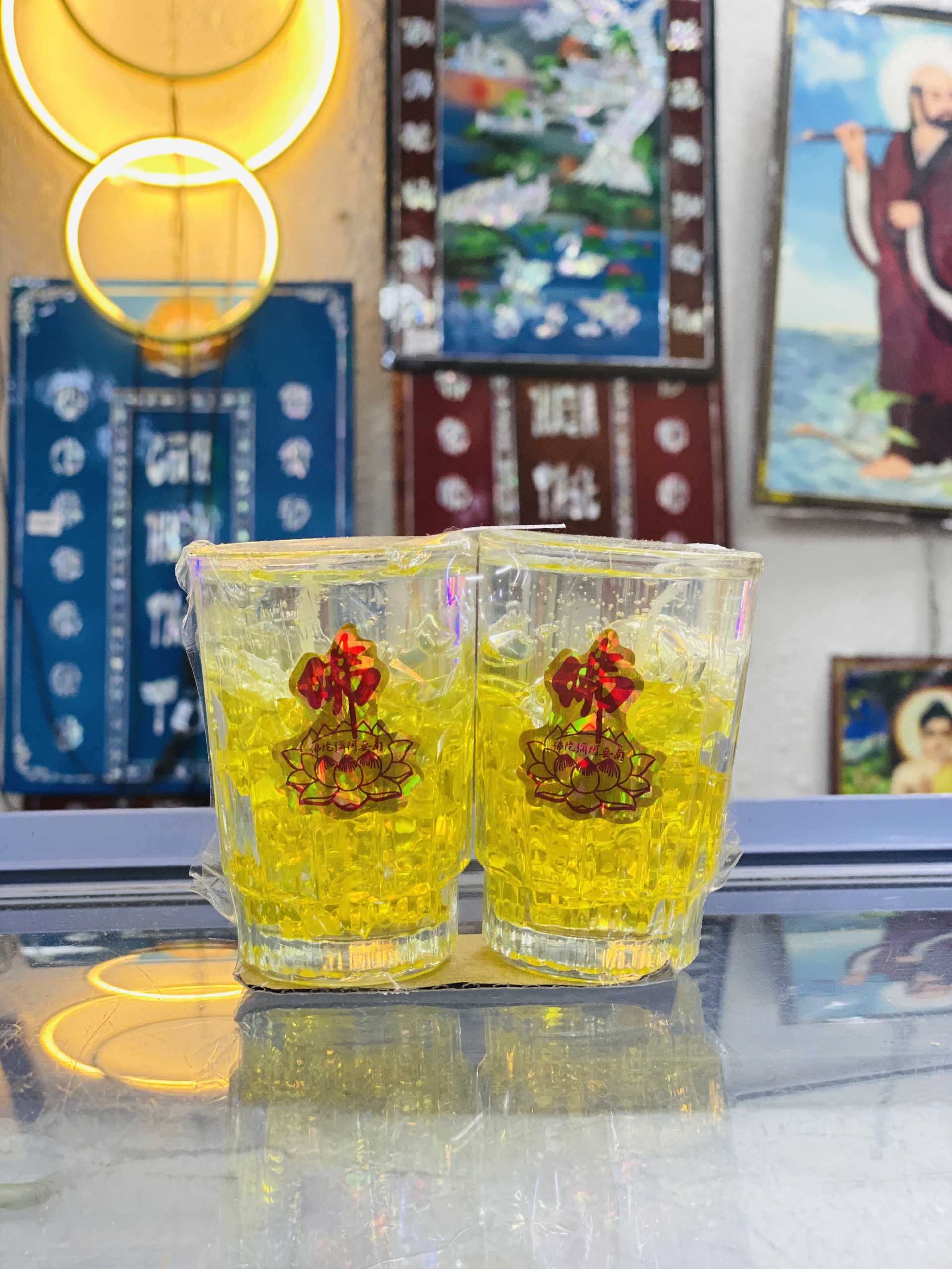 Đèn cầy lựu vàng nhỏ 36