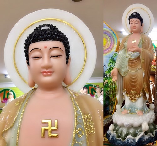 Di đà đứng đá xanh 36in
