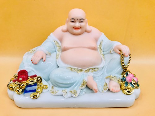 Di Lặc Đá Ngồi Xanh 38cm ND