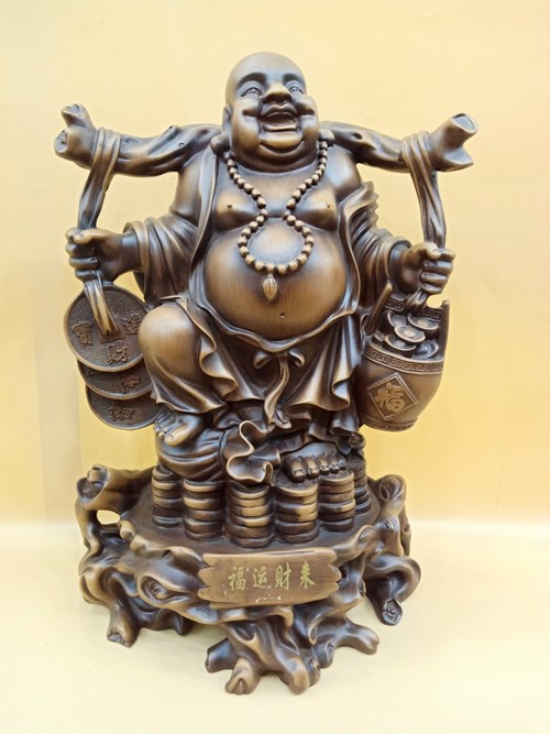 di lặc giả gỗ gánh tiền 