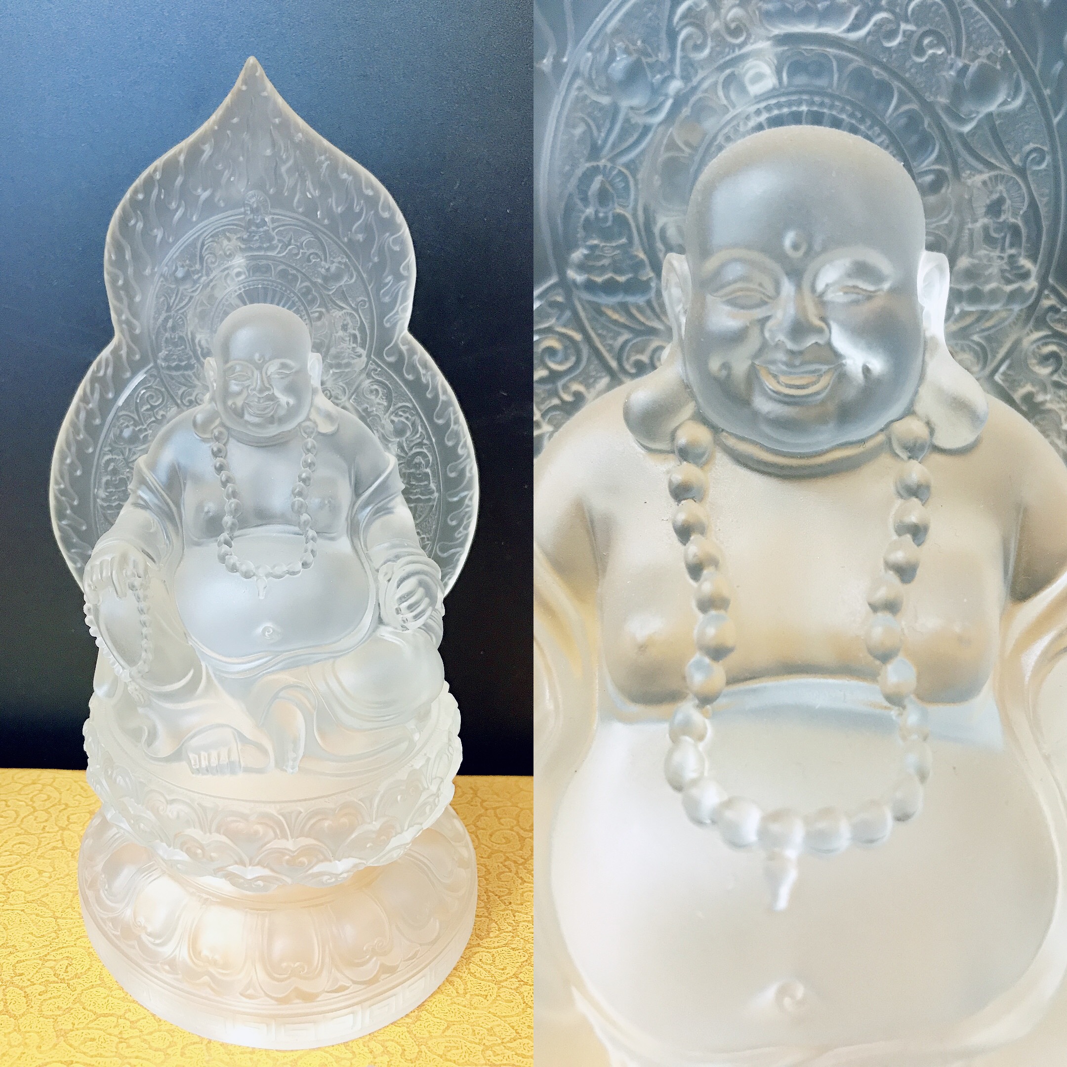 Di lặc lá bồ đề trắng mờ