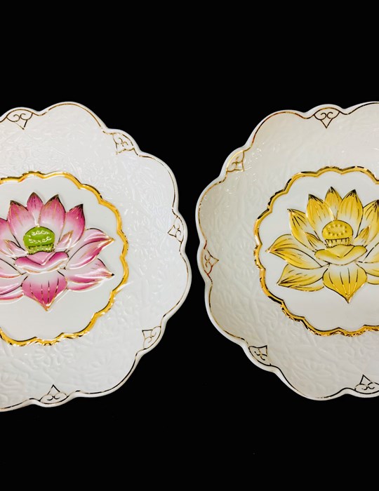 Dĩa Bạch Ngọc 1618 9in Hồng