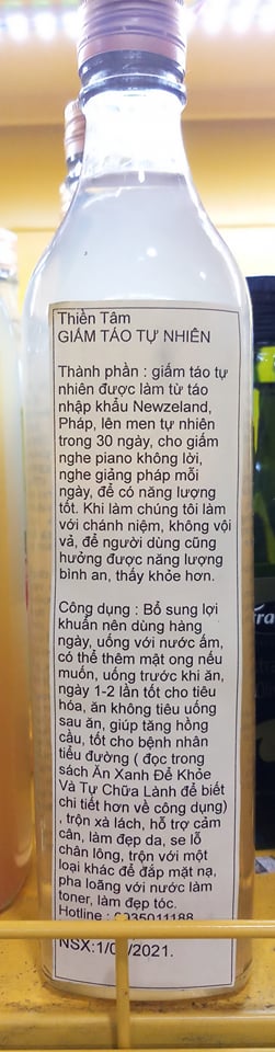 GIẤM TÁO TỰ NHIÊN 500ML