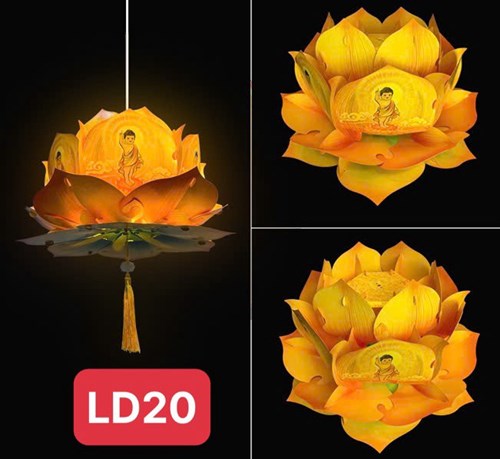 lồng đèn hoa sen lớn LD20 vàng