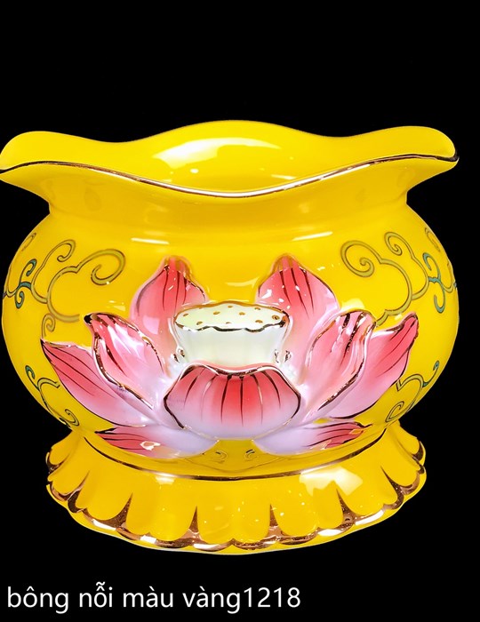 Lư Bông Sen Nổi Vàng 4in