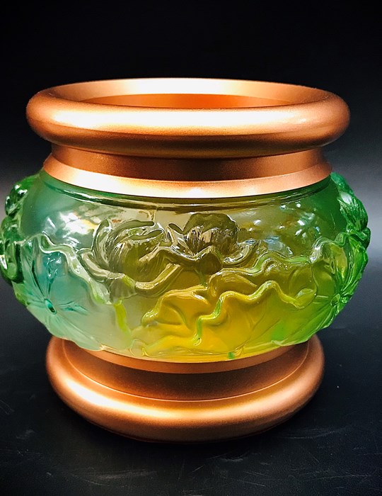 Lư Lưu Ly Đồng Xanh 4.5in