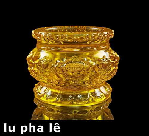 lư pha lê vàng 7in