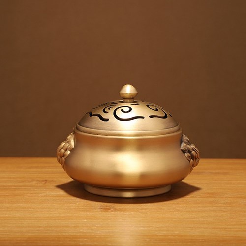Lư xông trầm sư tử vàng