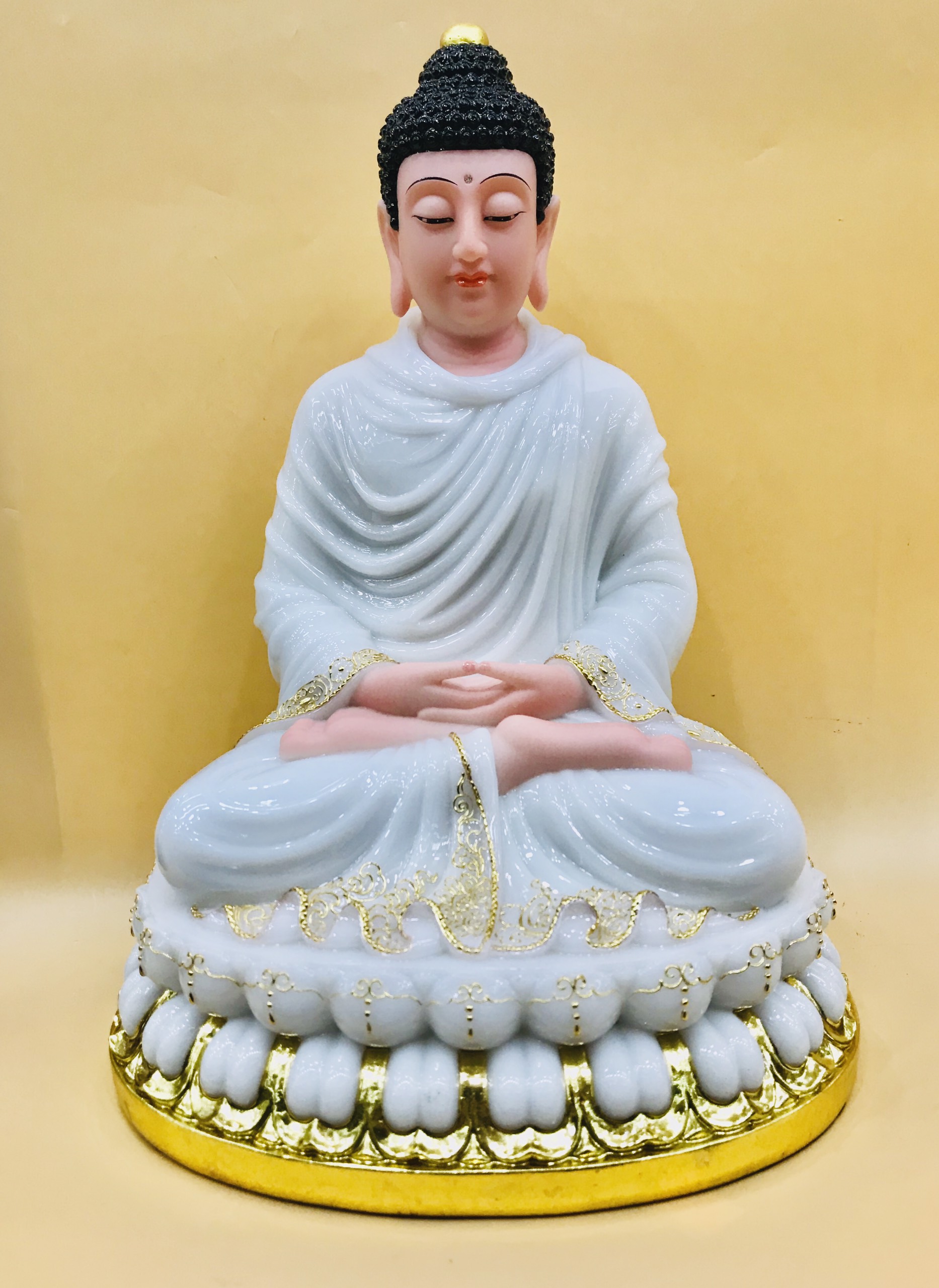 Phật Tổ Đá Trắng 04 16in