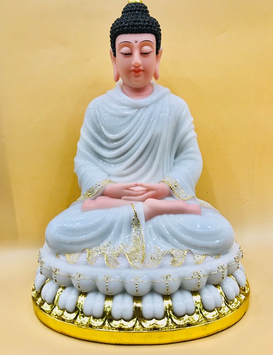 Phật Tổ Đá Trắng 04 16in