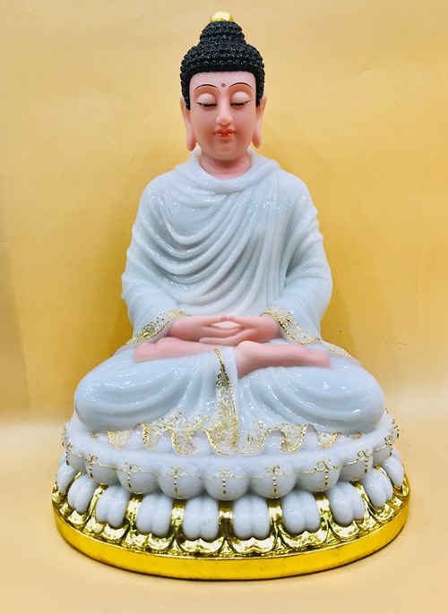 Phật Tổ Đá Trắng 04 16in