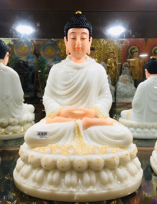 Phật tổ đá trắng 19in ms04
