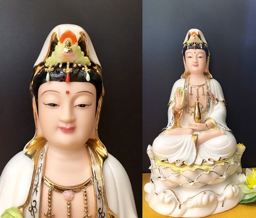 Quan âm đức hóa trắng 14in mã09
