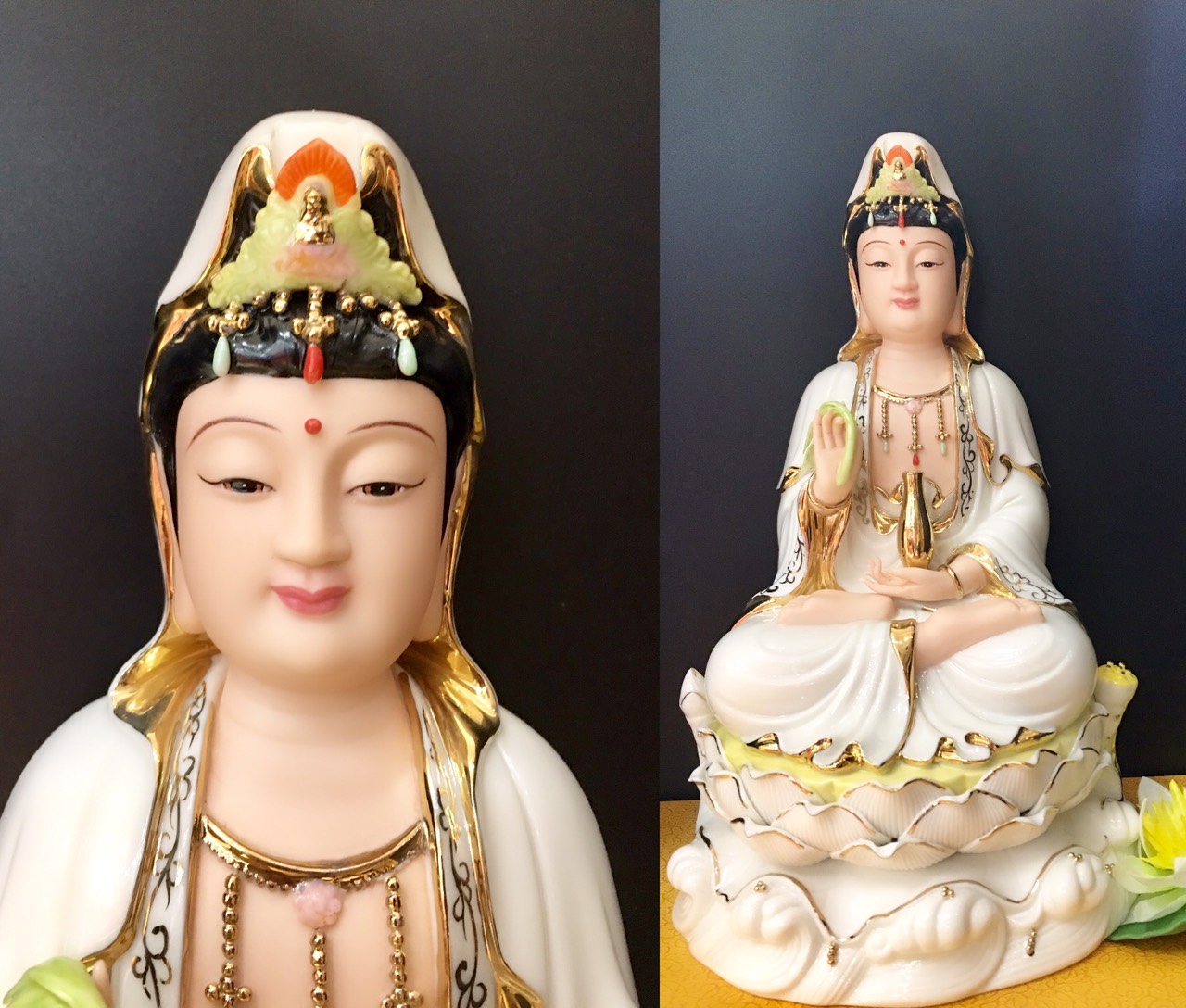 Quan âm đức hóa trắng 16in mã09