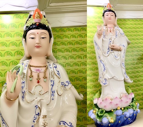 Quan Âm Đứng Xanh Da 26inch