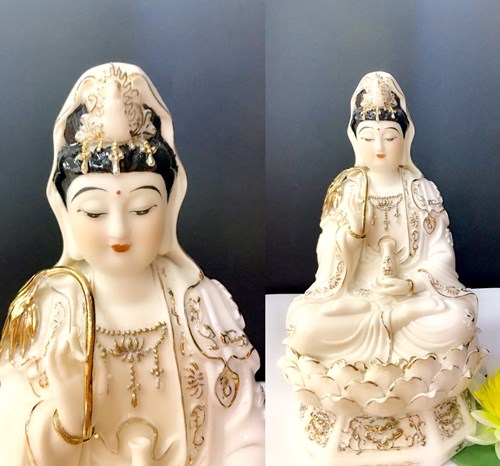 Quan Âm Lục Giác Sen Trắng 16inch