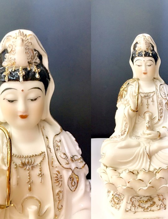 Quan Âm Lục Giác Sen Trắng 18inch