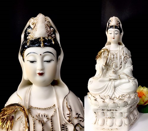 Quan âm lục giác trắng 16in