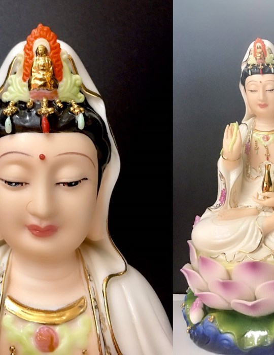 Quan Âm Ngũ Sen Xanh Da 18inch