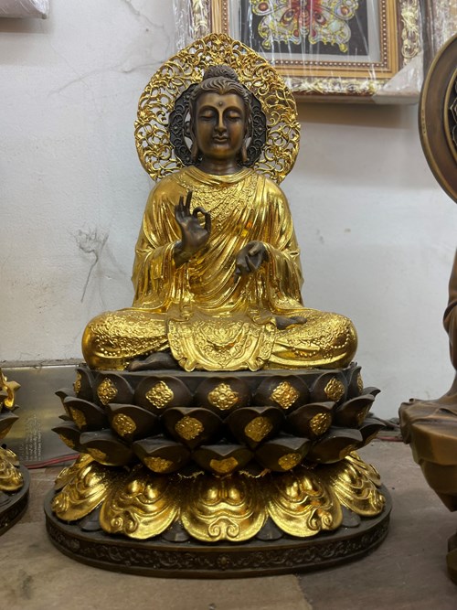TAM BẢO DÁT VÀNG 40CM ẤN CHUYỂN PHÁP LUÂN
