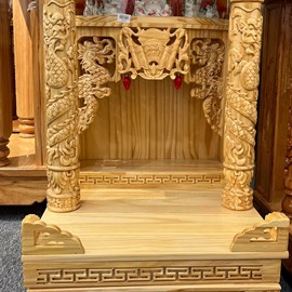 trang thờ gỗ thông đèn cột 50cm